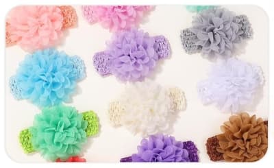 photo of Soft Chiffon Flower Baby Girl Headband