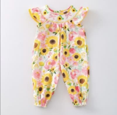 Smocked Sunflower Romper