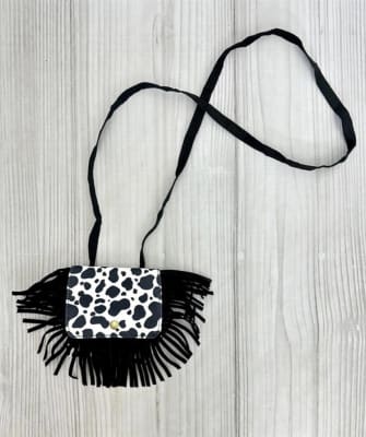 Cow Print Fringe Purse