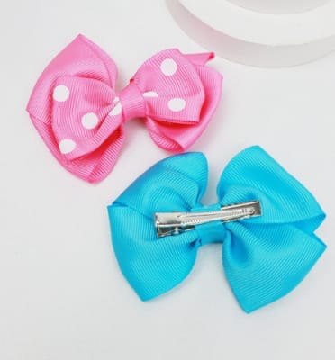 Polka Dot Bow Hair Clips
