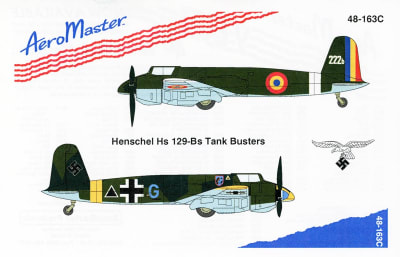 Aeromaster Decals #48163C for Henschel Hs 129 B Tank Buster