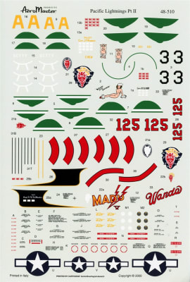 AeroMaster Decals #48-510 P-38 Pacific Lightnings Pt. II