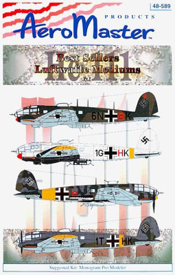AeroMaster #48-589 1/48 Heinkel He 111 Luftwaffe Mediums Decal Sheet
