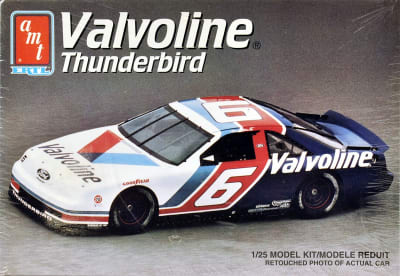Actual photo of NASCAR race car produced by AMT/Ertl of Mark Martin's #6 Valvoline Thunderbird.