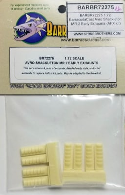 1/72 BarracudaCast BR72275 Avro Schackleton MR 2 Early Exhausts for Airfix 1/72 BarracudaCast BR72275 Avro Schackleton MR 2 Early Exhausts for Airfix