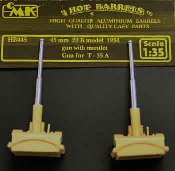CMK #HB045 "Hot Barrels" 1/35 45mm 20K Model 1934 Gun w/Mantlet Metal Barrel