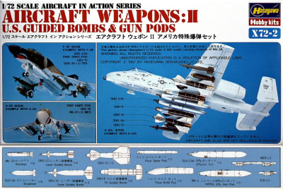Hasegawa #X722 1/72 U.S. Aircraft Weapons: Guided Bombs & Gun Pods