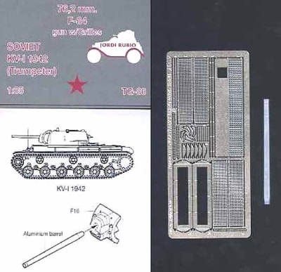 Jordi Rubio #TG-86 1/35 Soviet 76.2mm F-34 Metal Barrel w/Grilles
