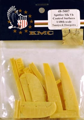 KMC 1/48 Resin Spitfire Mk Vb Control Surfaces for Tamiya & Hasegawa - 48-5007 KMC 1/48 Resin Spitfire Mk Vb Control Surfaces for Tamiya & Hasegawa - 48-5007