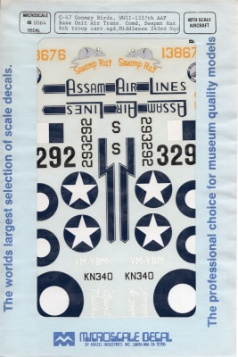Microscale #480064 1/48 C-47 Skytrain