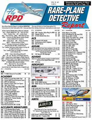 Rare-Plane Detective Catalog Subscription - Full Color E-Mail