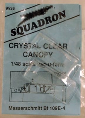Squadron #9536 1/48 Messerschmitt Bf 109E-4 Crystal Clear Canopy Set