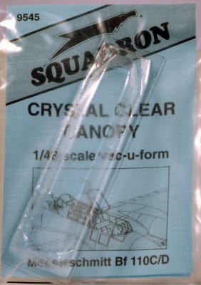 Squadron #9545 1/48 Messerschmitt Bf 110C/D  Canopy