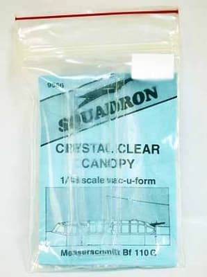 Squadron #9566 1/48 Messerschmitt Bf 110G Crystal Clear Canopy Set