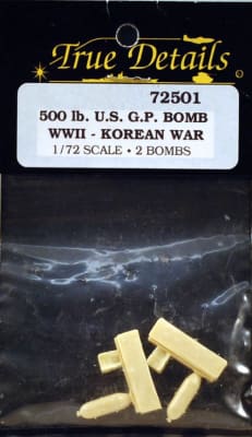 True Details #72501 1/72 500 lb. U.S. G.P. Bomb WWII - Korean War