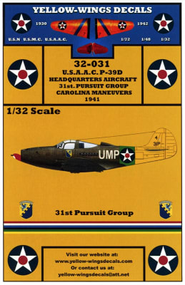 1:32 Yellow Wings Decals 32-031 P-39 Airacobra for Special Hobby or Kitty Hawk 1:32 Yellow Wings Decals 32-031 P-39 Airacobra for Special Hobby or Kitty Hawk