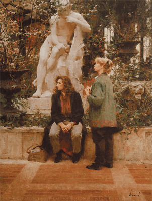 Rose And Nancy At The Met Lithograph By Richard Schmid