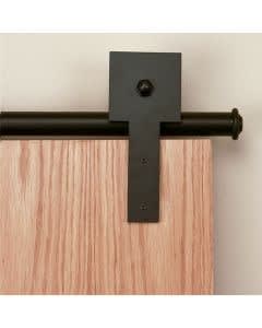 3/4 in. to 1-1/2 in. CUBE STICK Black Rolling Door Hardware Kit
