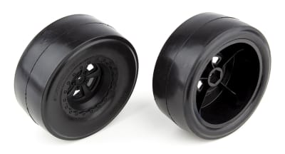Associated DR10 Rear Wheels and Drag Slick Tires, Mounted (2)