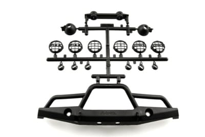 Axial 1/10th Scale Front Plate Bumper Set - Black - AXIC0039