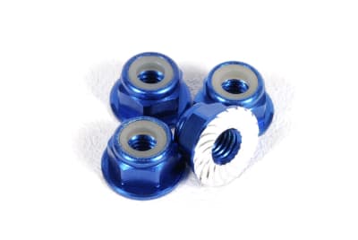 Axial  M4 Serrated Nylon Lock Nut (Blue) (4pcs) - AXIC1046
