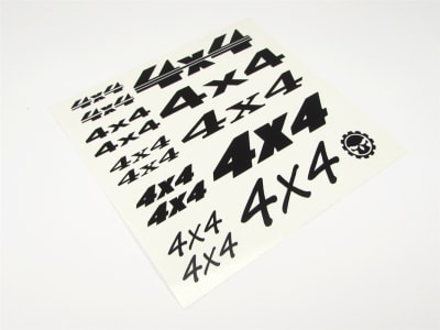Gear Head RC Vinyl "4X4" Decal Sheet - Matte Black