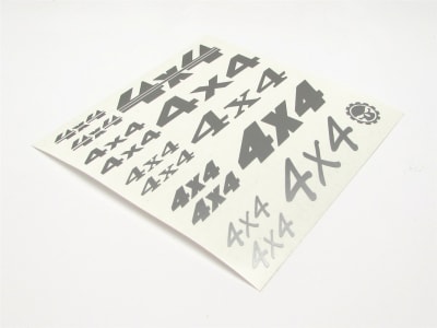 Gear Head RC Vinyl "4X4" Decal Sheet - Silver