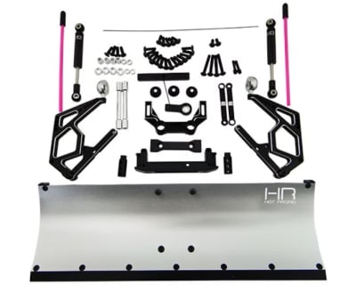 Hot Racing Aluminum Snow Plow Kit for Axial SCX10 SCX10 II - Silver
