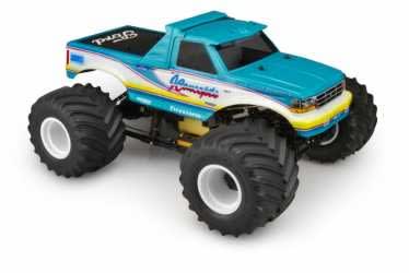 JConcepts 1993 Ford F-250 Monster Truck Clear Body with Racerback and Sun Visor