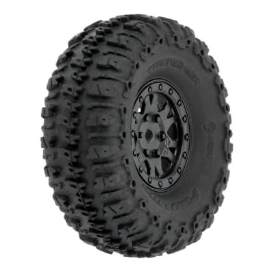 Pro-Line Trencher 1.0" Tires Mounted on Black Impulse Beadlock Wheels (4)