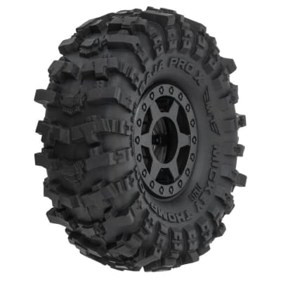 Pro-Line Mickey Thompson Baja Pro X 1.0" Tires Mounted on Black Holcomb Beadlock Wheels (4)