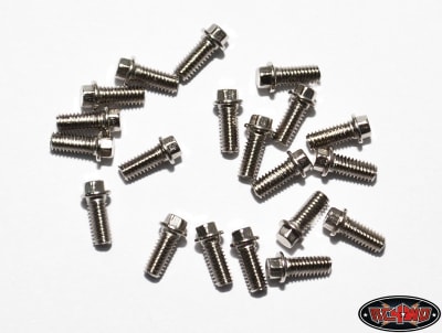 RC4WD M2.5 x 6mm Miniature Scale Hex Bolts, Silver (20)