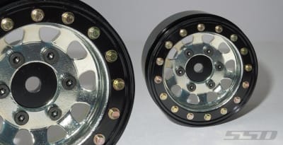 SSD RC 1.55" Steel D Hole Beadlock Wheels (Silver) (2)