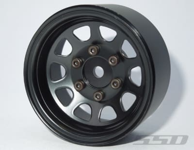 SSD RC Single 1.55" Steel D Hole Wheel (Black) (1)