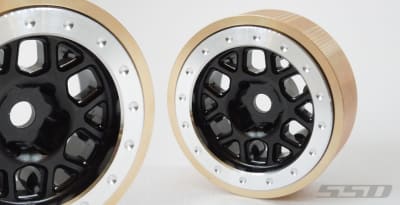 SSD RC 1.0" Aluminum / Brass Boxer Wheels (Black) (2)