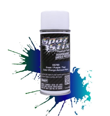 Spaz Stix Color Changing Paint Green / Purple / Teal Aerosol 3.5oz
