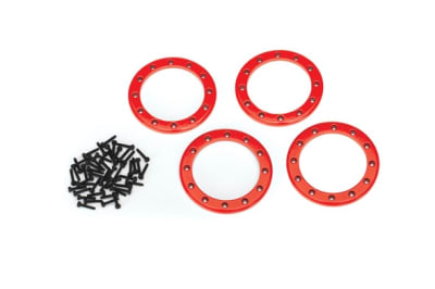 Traxxas 2.2" Beadlock Rings Red Aluminum (4)