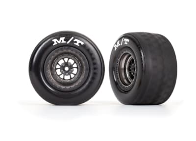 Traxxas Drag Slash Rear Wheels & Tires, Satin Black (2)