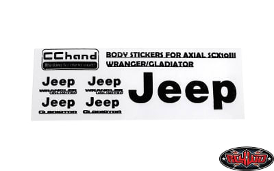 RC4WD Metal Logo Decal Sheet for Axial 1/10 SCX10 III Jeep (Gladiator/Wrangler) (Black)