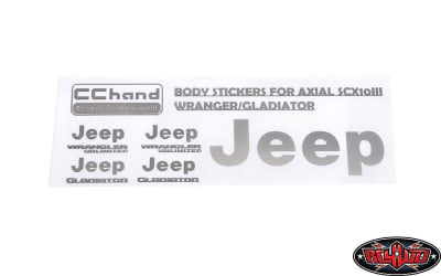 RC4WD Metal Logo Decal Sheet for Axial 1/10 SCX10 III Jeep (Gladiator/Wrangler) (Silver)