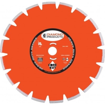 DAH12125 12" Heavy Duty Orange Segmented Dry Walk Behind Blades CAT 11156 Asphalt & Soft Materials
