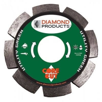 31807 4"x.250x7/8" Utility Green Segmented Tuck Point Diamond Blades 2-in-1