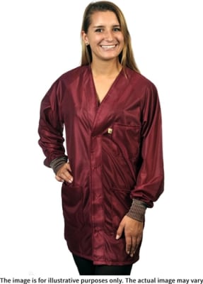 HOJ-33C-XL (EXTRA LARGE) Tech Wear ESD Hallmark HOJ-83C Hip-Length Jacket w/ESD Cuffs (Burgandy)