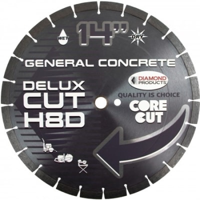 70499 14" X .125 X 1" Delux-Cut High Speed Diamond Blade H8D General Purpose Concrete