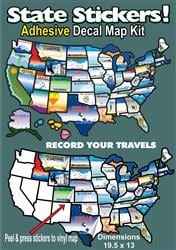 The State Sticker Statestickermap Travel Map Sticker product is a contour map of the United States designed for travelers to apply individual state stickers as they reach new destinations.