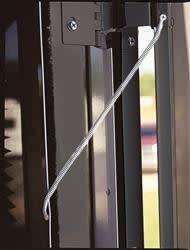 The Camco RV Screen Door Closer Kit (item number 44133) is a universal-fit accessory that uses a dual spring action to automatically pull an RV screen door shut.