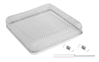 The JR Products 06-30225 Water Heater Door Vent Bug Screen is a heavy-duty, stainless steel mesh cover designed to keep out insects and rodents while ensuring proper airflow for RV water heater vents.