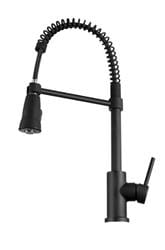 DURA RV KITCHEN FAUCET COIL SPRING PULL-DOWN, MATTE BLACK, DF-MK504SLK-MB