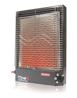 The Camco 57341 is the product number for the Camco Olympian Wave-6 Catalytic Safety Heater, an efficient, low-pressure LP gas heater designed for RVs and small spaces. It can be used as a portable or a permanently wall-mounted unit.