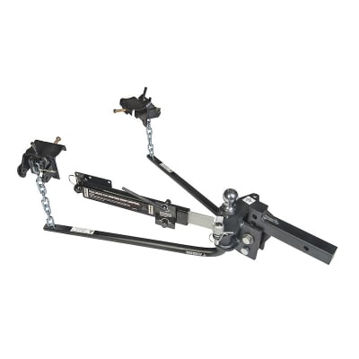 The Husky Towing #31999 is a round bar weight distribution hitch designed for heavy-duty towing, with a maximum gross trailer weight (GTW) of up to 14,000 pounds. It is specifically intended for trailers with tongue weights between 1,001 and 1,400 pounds.